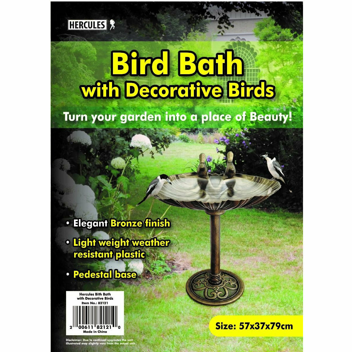 Bird Bath With Decorative Birds - Yellowtree