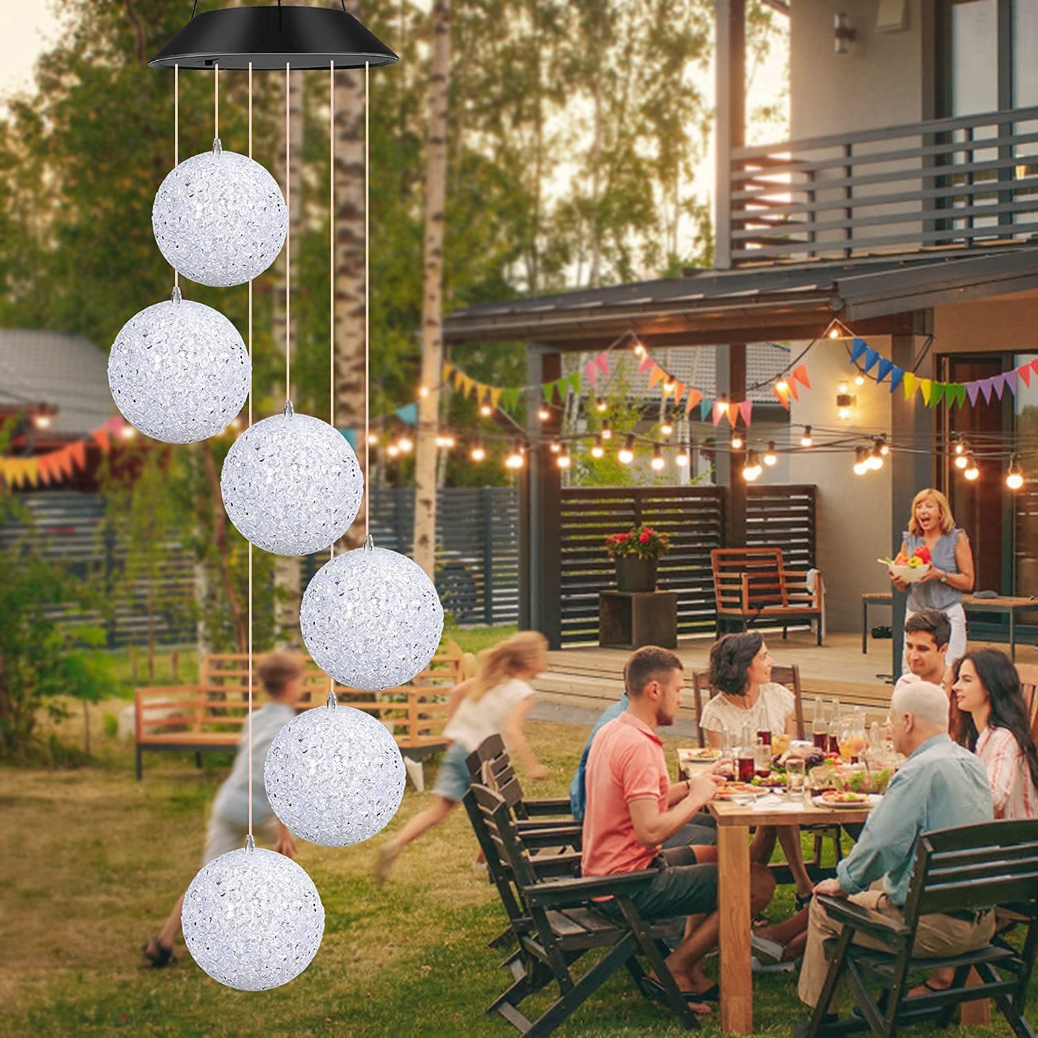 Solar LED Colour Changing Wind Chimes - Yellowtree